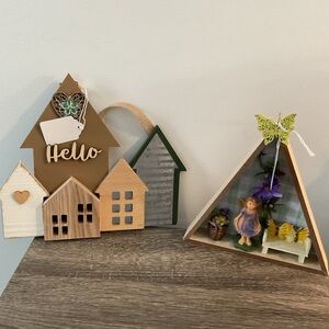 Charming Wooden House and Fairy Decor Set